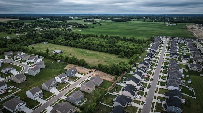 This property, in the background near the Carriage Trails development, was petitioned to be annexed from Bethel Twp. to Huber Heights in 2022-23, but the move did not go through. The land's owners are trying again this year. JIM NOELKER/STAFF