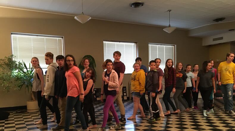 Springfield Arts Council Youth Arts Ambassadors rehearse a number from the upcoming production of “Fame Jr.” CONTRIBUTED PHOTO BY BRETT TURNER