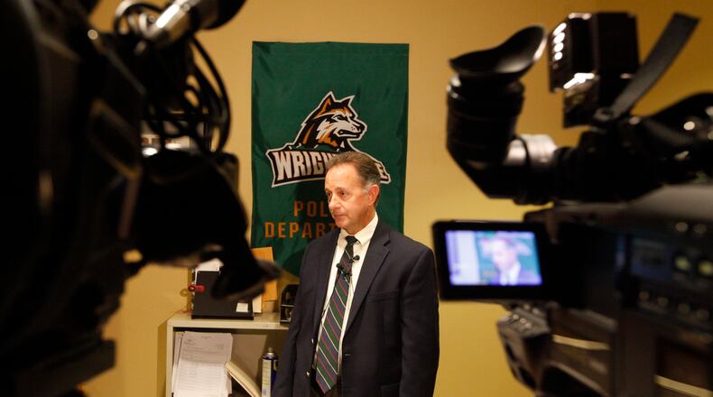 David Finnie, Wright State University police chief, remined students, staff and faculty on Monday that they are not allowed to carry guns on campus. CHRIS STEWART / STAFF