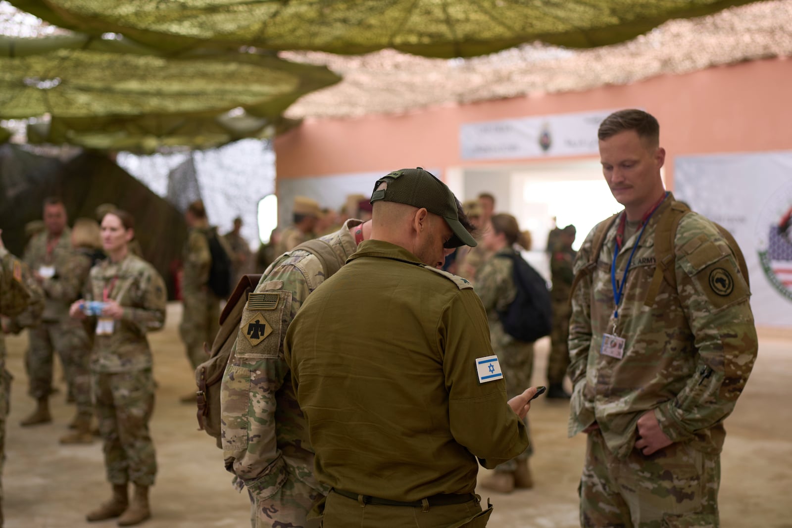 Members of the Israeli and U.S military take part in the 21st edition of the African Lion military exercise, in Tantan, south of Agadir, Morocco, Friday, May 23, 2025. (AP Photo/Mosa'ab Elshamy)