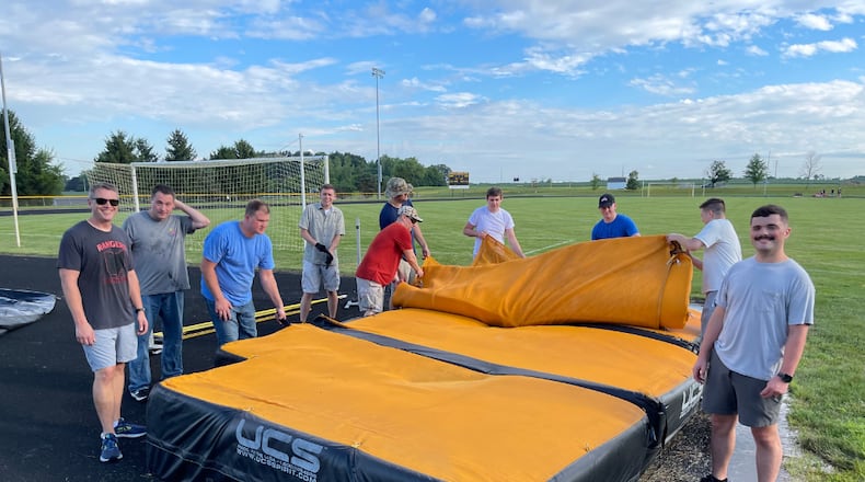 Clark-Shawnee Local School District welcomed the 124th Intelligence Squadron at the 178th Wing of the Ohio National Guard of Springfield as they volunteered around the school's property to prepare for the year. Contributed