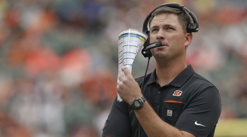 CINCINNATI, OH - OCTOBER 06: Head coach Zac Taylor of the Cincinnati Bengals is seen during the first half against the Arizona Cardinals at Paul Brown Stadium on October 6, 2019 in Cincinnati, Ohio. (Photo by Michael Hickey/Getty Images)