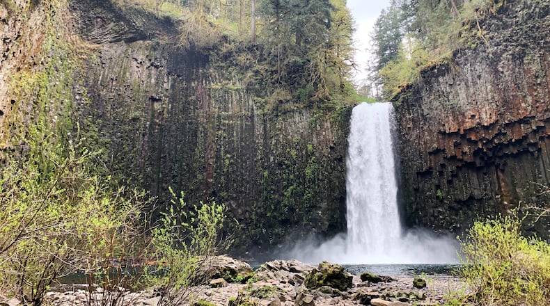 This undated photo released by the Willamette River Preservation Trust, shows the Abiqua Falls in near Scott Mills in northwestern Oregon. (Willamette River Preservation Trust via AP)