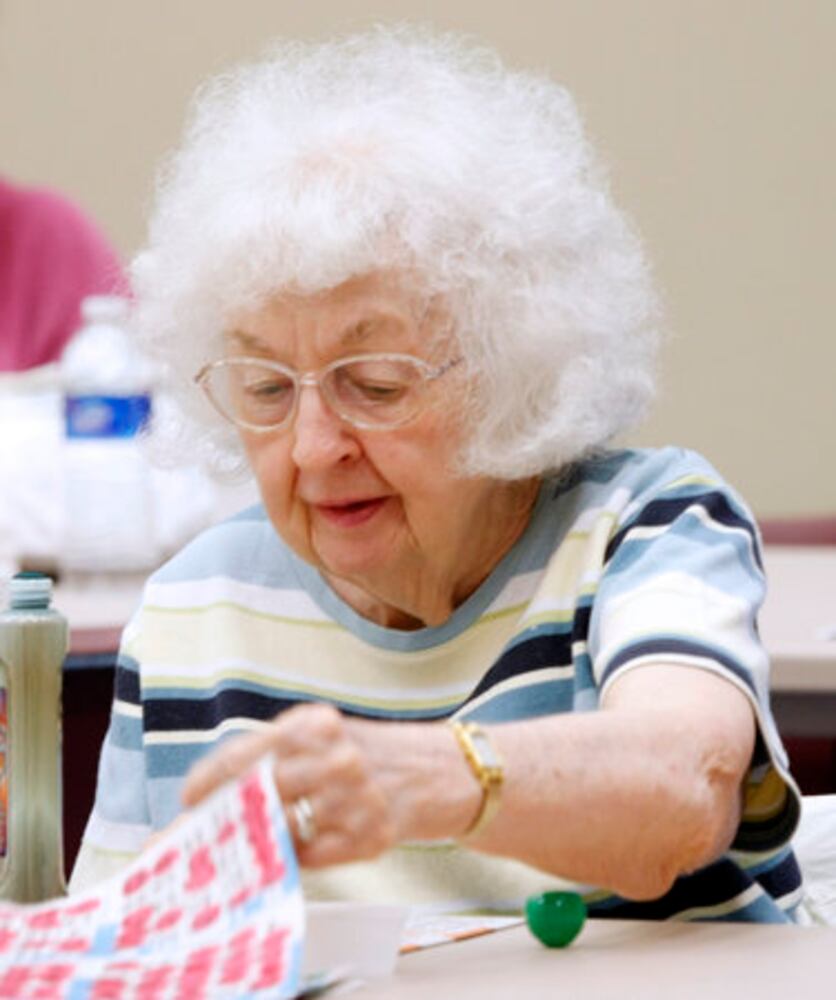 Seniors playing bingo