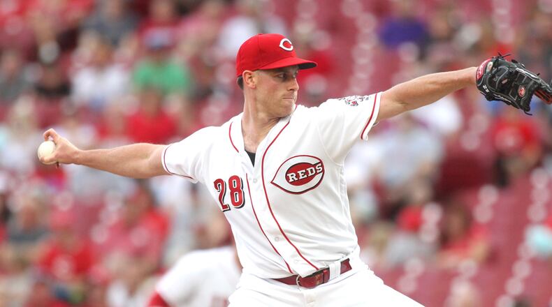 Reds starter Anthony DeSclafani pitches against the Rockies on Tuesday, June 5, 2018, at Great American Ball Park in Cincinnati. David Jablonski/Staff
