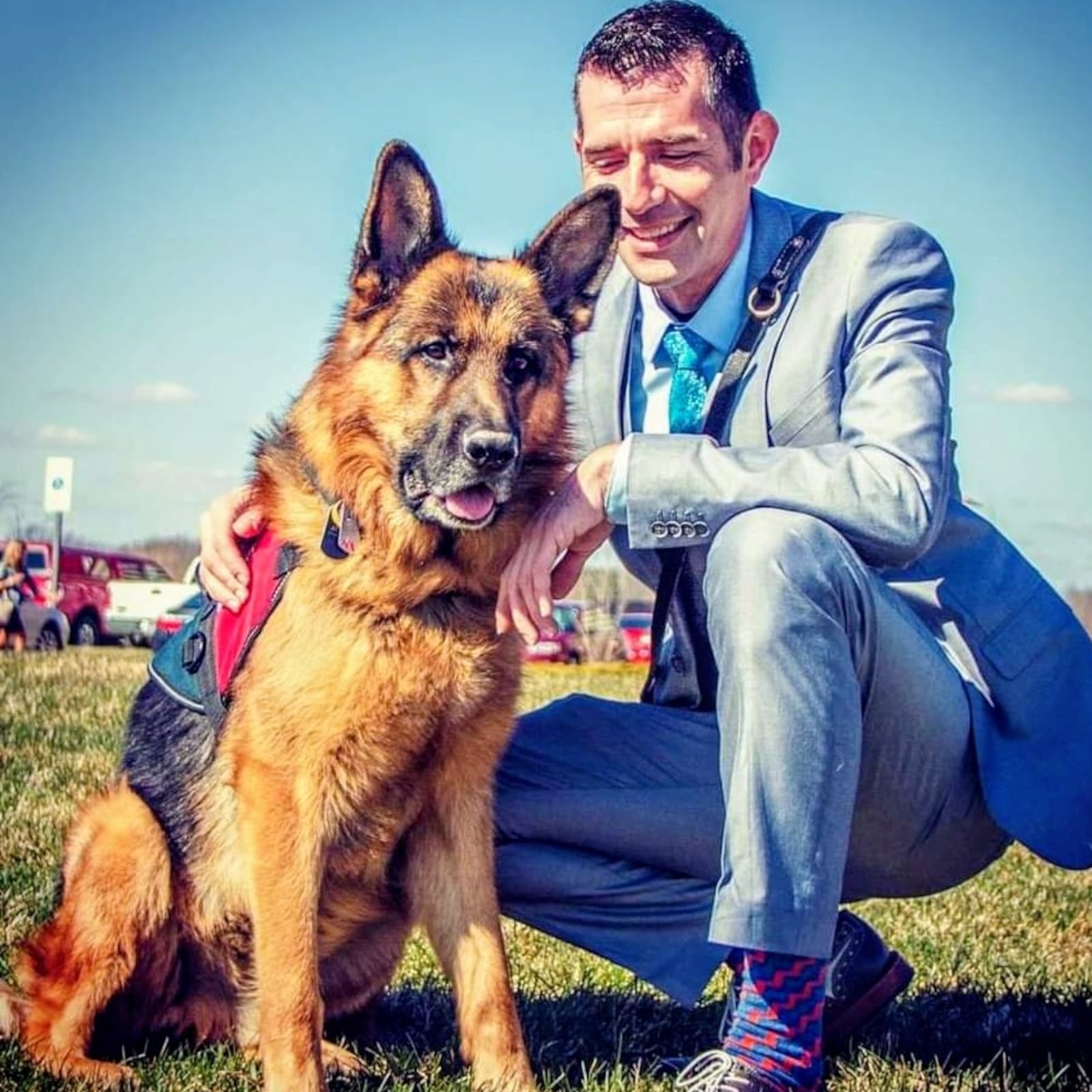 Kenny Bass, co-founder of The Battle Buddy Foundation, with Atlas the Wonderdog. CONTRIBUTED