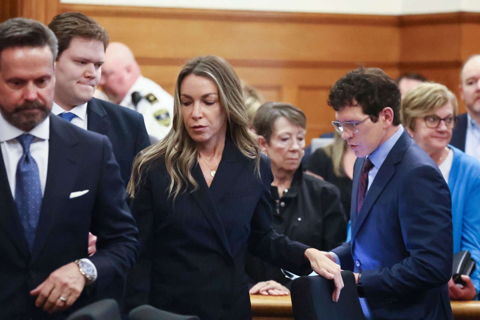 Karen Read and her defense team appear in Norfolk Superior Court on Tuesday, April 22, 2025 in Dedham, Mass. (Stuart Cahill /The Boston Herald via AP, Pool)