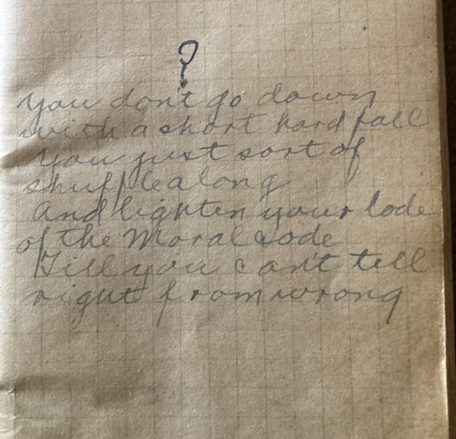 The inscription of Pvt. Mark Stafford’s World War I diary. CONTRIBUTED