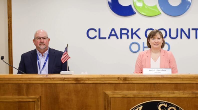 Clark County Commissioners Charles Patterson, Sasha RIttenhouse and Melanie Flax Wilt.