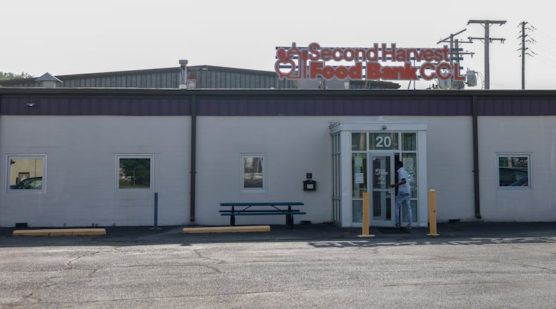 A man enters the Second Harvest Food Bank, on Wednesday, July 9, 2025, in Springfield. JOSEPH COOKE/STAFF