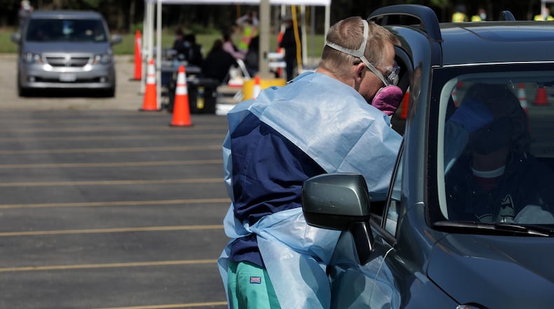 The Clark County Combined Health District in partnership with the Ohio Department of Health and Ohio National Guard held a free COVID-19 pop-up testing clinic on Sept. 18 at Life in Christ Community Church. BILL LACKEY/STAFF