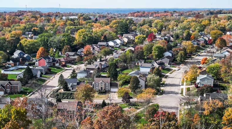 Aerial view of homes in Monroe. NICK GRAHAM/STAFF