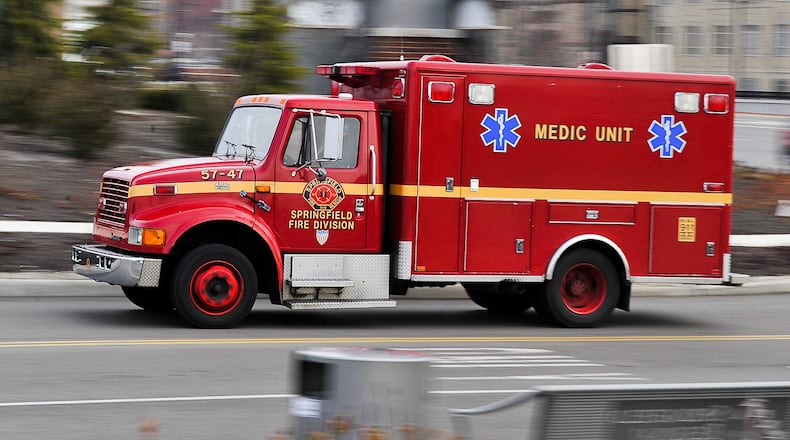 A Springfield Fire Division medic unit transports a patient to Springfield Regional Medical Center. Staff photo by Bill Lackey