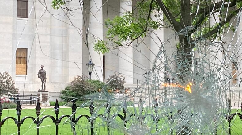 Damage in downtown Columbus after George Floyd protests