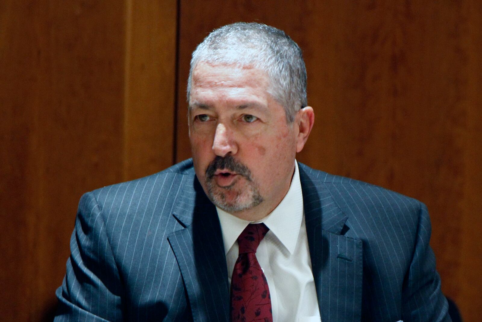 FILE - Bernalillo County District Attorney Sam Bregman joins efforts to confront organized crime as the newly appointed leader of a specialized commission of local prosecutors and leading law enforcement officials, on Wednesday, May 24, 2023, in Santa Fe, N.M. (AP Photo/Morgan Lee, File)