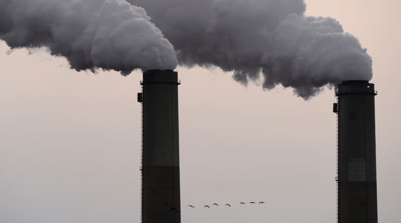 FILE - The Jeffrey Energy Center coal-fired power plant operates near Emmett, Kan., Jan. 25, 2025. (AP Photo/Charlie Riedel, File)