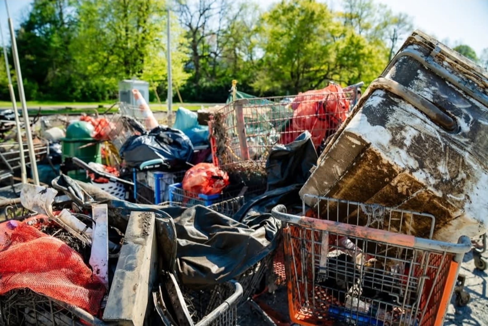 A group of volunteers working with Water Safe Ohio, including kayakers from across the state, performed a cleanup of Buck Creek in Springfield on Sunday, April 27. Photos courtesy Steve Miller @ Marked Imagery