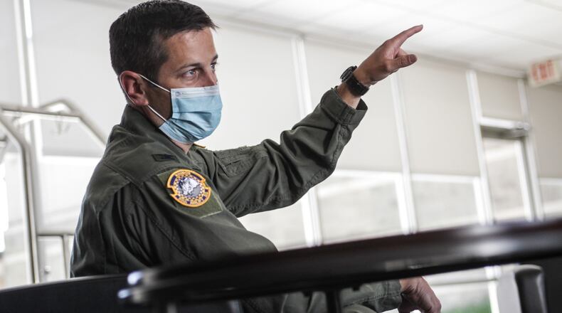 Air Force Col. Hans Otto, commander of the 445th Aerospace Medicine Squadron, talks about his experiences helping patients with coronavirus in New York City. JIM NOELKER/STAFF