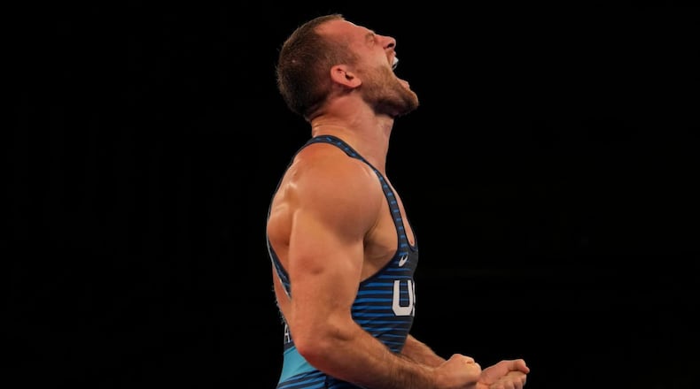 The “Magic Man” David Taylor, a 2009 Graham High School graduate, trailed most of the match but scored a two-point takedown with about 14 seconds remaining in his 86kg (190 pound) gold medal match against the defending Olympic champion Hassan Yazdani, of Iran, to win 4-3 on Thursday morning at Makuhari Messe Hall at the Tokyo Olympics.