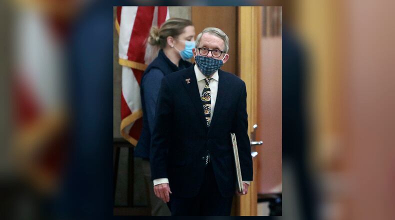 Ohio Gov. Mike DeWine. (Doral Chenoweth/The Columbus Dispatch via AP)