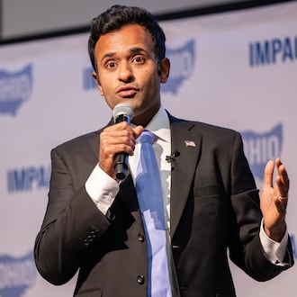 Ohio gubernatorial candidate Vivek Ramaswamy speaks during the keynote address in the Ohio Chamber's 2025 Dayton Regional Impact Ohio Conference on Tuesday, Aug. 26, in the Apollo Room in the Student Union at Wright State University. BRYANT BILLING / STAFF
