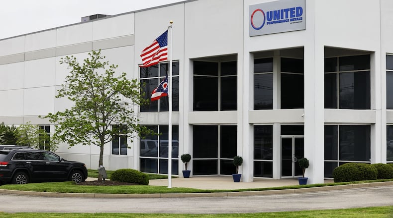 United Performance Metals on Symmes Road in Hamilton will host President Joe Biden on Friday, May 6, 2022, who will discuss manufacturing in the United States. His administration announced on May 2 releasing $3.16 billion in funding from the bipartisan infrastructure bill to increase production in batteries and components, bolster domestic supply chains, create good-paying jobs, and help lower costs for families. NICK GRAHAM/STAFF