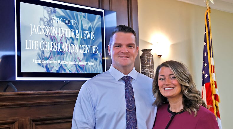 Jason and Frankie Bennett are the owners of the Jackson Lytle & Lewis Life Celebration Center. BILL LACKEY/STAFF