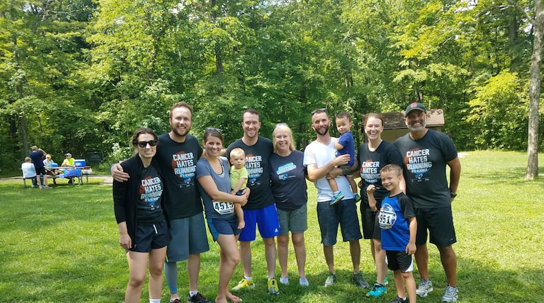 The Seiley Family is the core of FLIP Now. All the Seiley siblings went to Greenon High School and so did their spouses. They are, left to right, Liz (Moore) Seiley (‘05), Carl Seiley (‘02), Jamie (Bockleman) Seiley (‘03) holding Oliver, Pete Seiley (‘04), Judy Seiley, Phil Seiley (‘97) holding Cuyler Dunn, Callie Seiley Dunn (‘99), Caleff Dunn, Jeff Dunn (‘89). SUBMITTED
