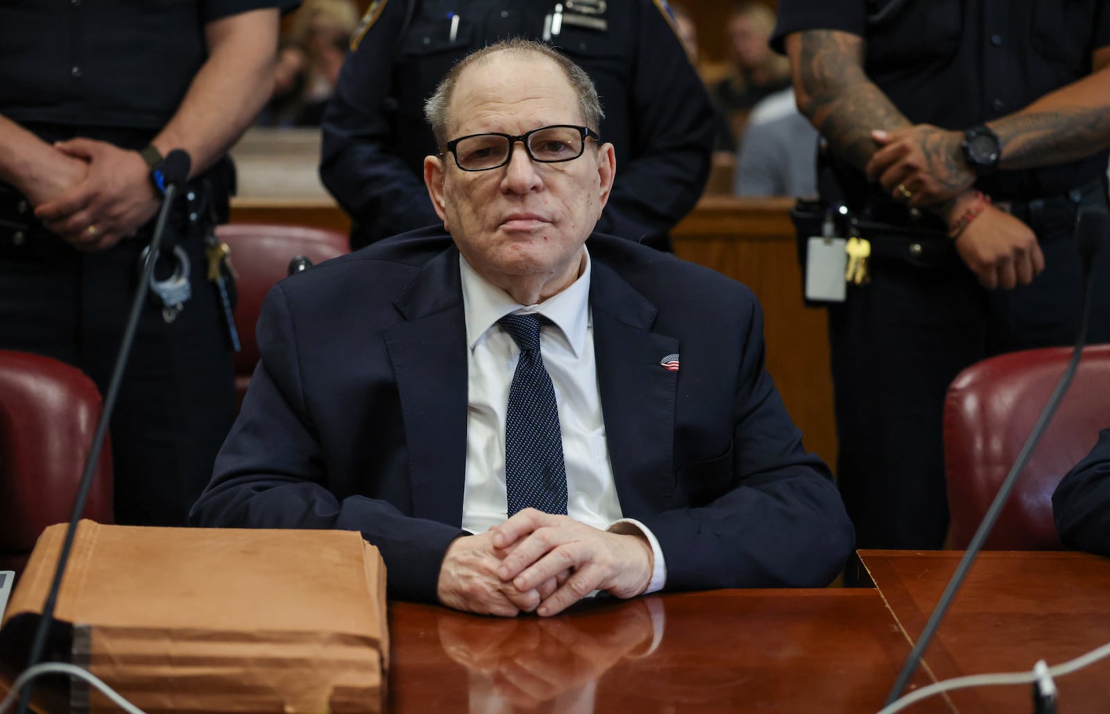 Harvey Weinstein appears for his retrial at a Manhattan criminal court, Thursday, May 29, 2025 in New York. (Spencer Platt/Pool Photo via AP)