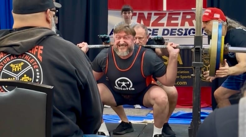 Ron Shotts, of Springfield, competes in the Natural Athlete Strength Association national meet in Oklahoma City, Okla, in February. Contributed photo