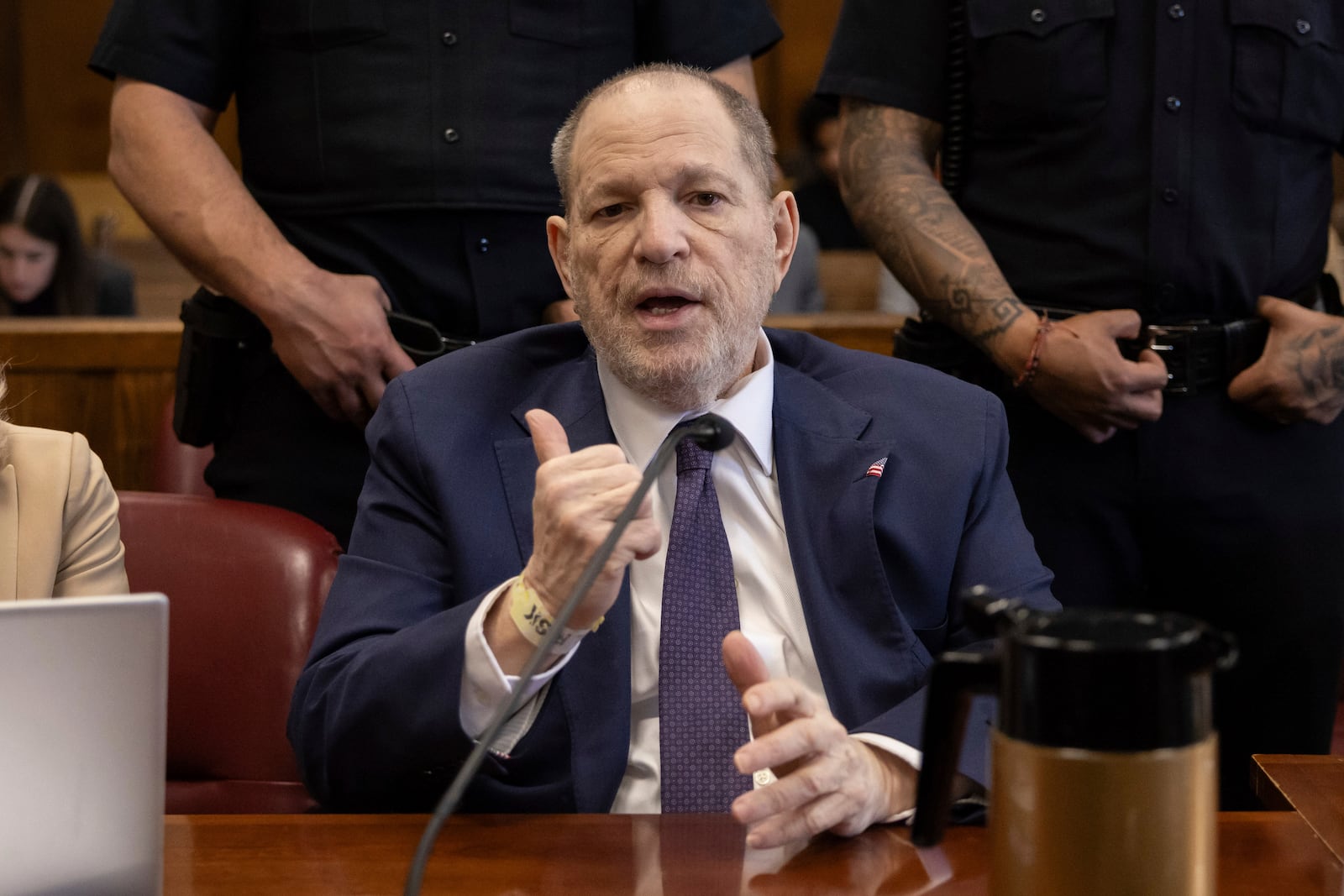 Harvey Weinstein appears in state court in Manhattan for his retrial on Wednesday, May 7, 2025 in New York. (Yuki Iwamura/Pool Photo via AP)