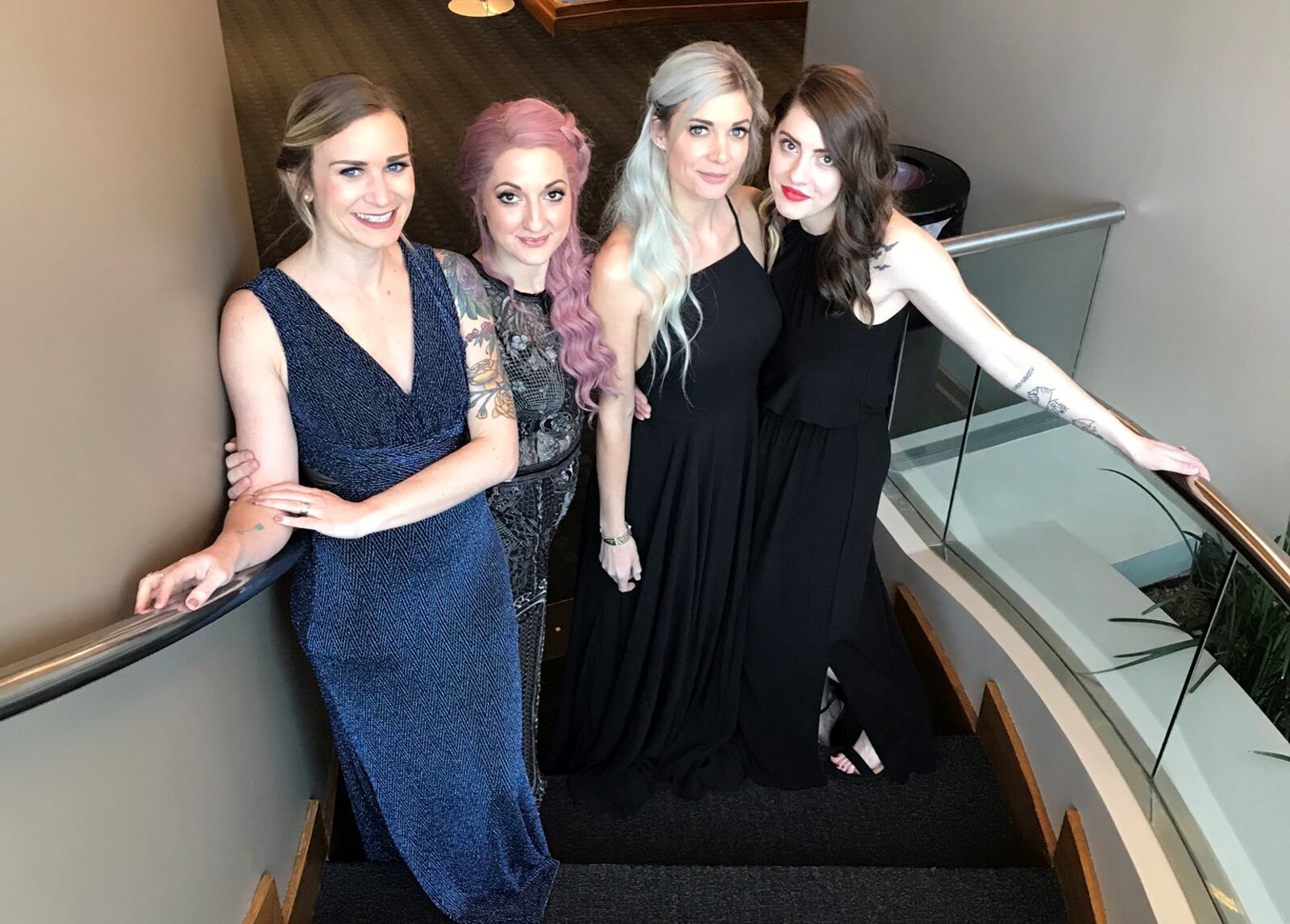 Kait Glicher and Brittany Smith will celebrate the grand opening of beck + call on April 12, 2019.  Pictured (left to right) Carly  Barrett, Amanda Hensler,  Smith and Glicher.