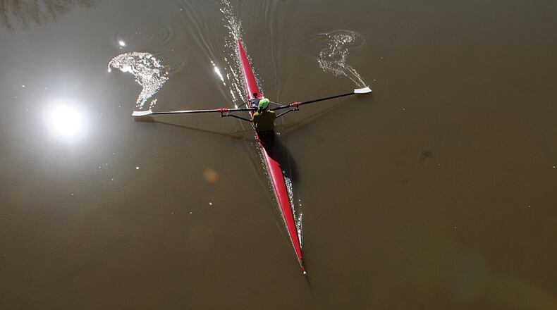 FILE PHOTO: Rowing down the Great Miami River near Island Park on a sunny Friday morning, April 15, 2016. MARSHALL GORBY/STAFF
