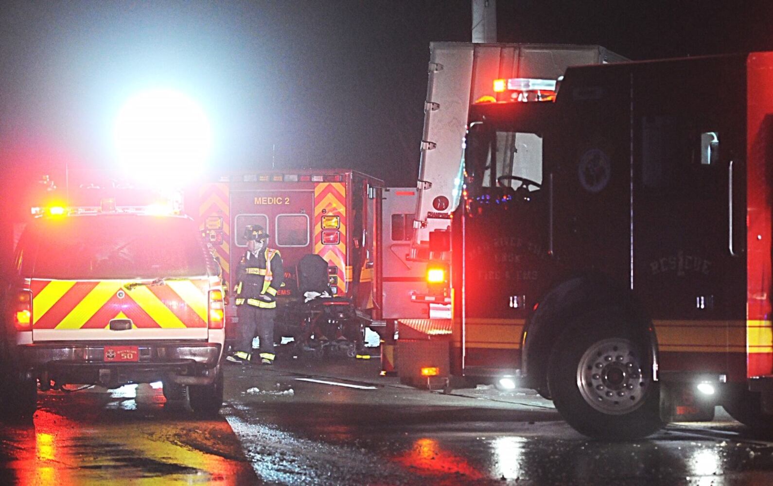 One killed after semi strikes Mad River Twp. medical vehicle