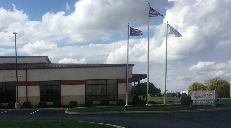 Workers at Hobart Filler Metals at 98 Kings Chapel Drive North in Troy reported a man outside the facility firing a gun in the air Thursday, Oct. 7, 2021, prior to an officer involved shooting. PARKER PERRY / STAFF