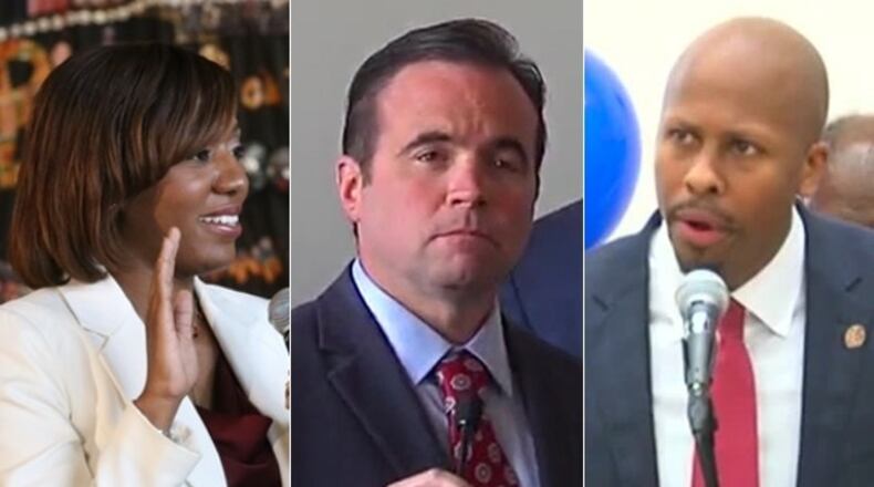 From left: Yvette Simpson, John Cranley and Rob Richardson Jr.