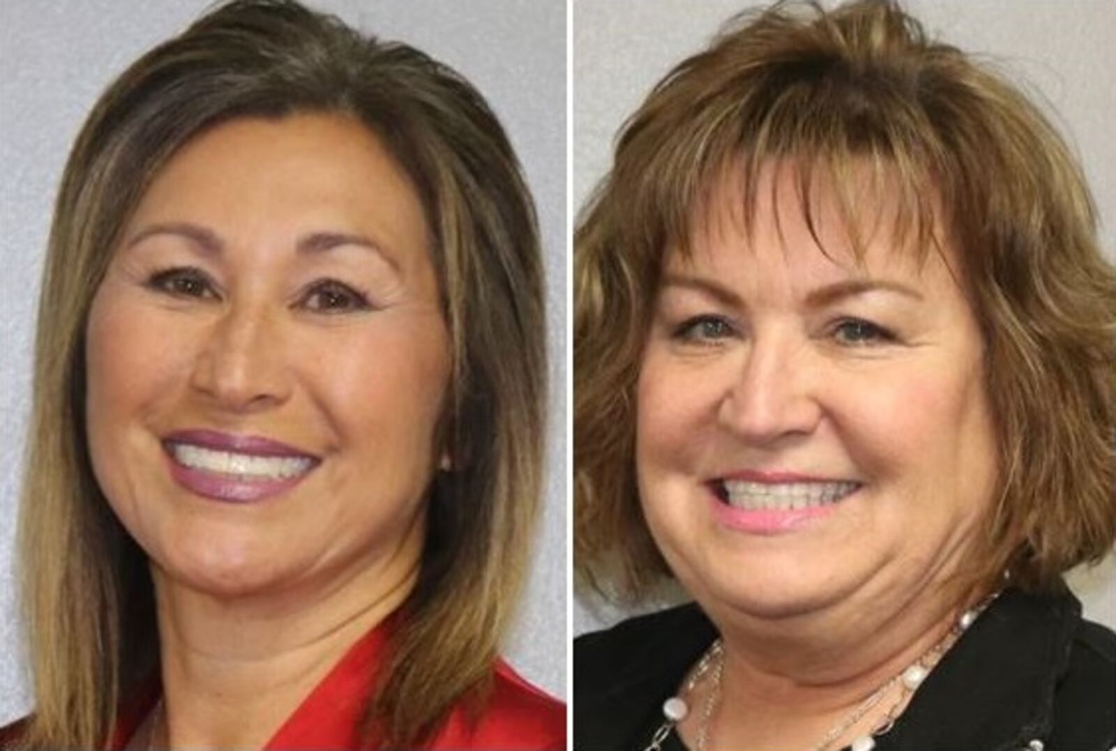 Tipp City Board of Education members Theresa Dunaway, left, and Anne Zakkour.