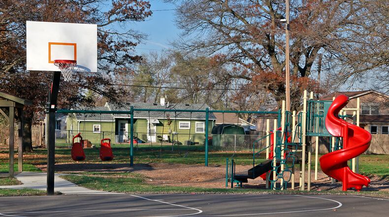 Carlisle Park in New Carlisle is getting several new updates, including a new parking lot and concrete walkways. BILL LACKEY/STAFF