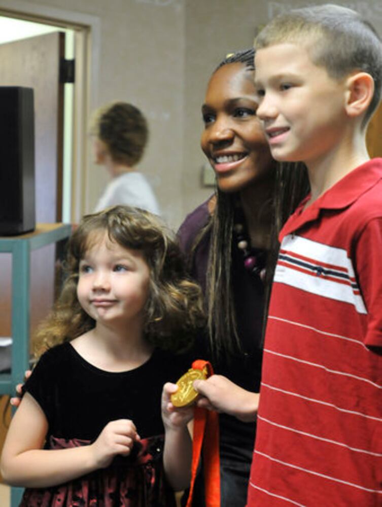 Olympic medalist visits Sunday school