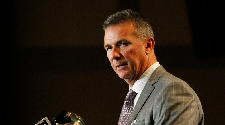 Ohio State head coach Urban Meyer speaks to the media at the Big Ten NCAA college football media days, Tuesday, July 26, 2016 in Chicago. (AP Photo/Tae-Gyun Kim)