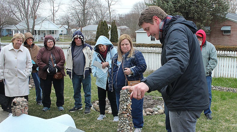 Kevin Rose conducts a tour of the grounds of the Hartman Rock Garden in this 2018 file photo. STAFF