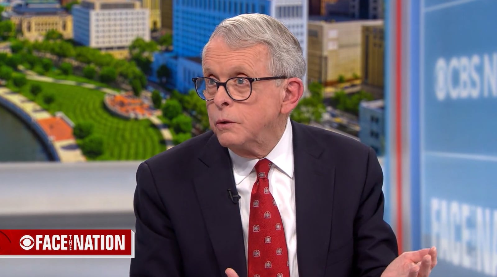 Ohio Governor Mike DeWine appeared on Face the Nation, Sunday, Feb. 22, to discuss Springfield's immigration issue and other topics. PHOTO COURTESY FACE THE NATION.