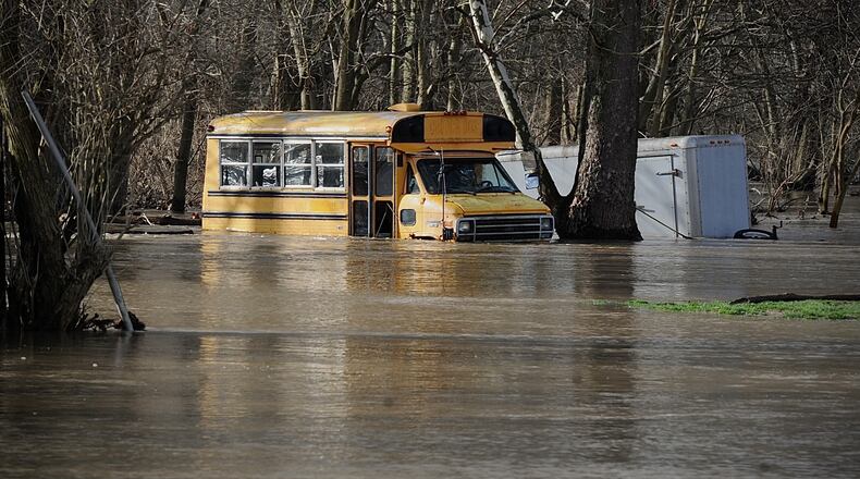 Lower Valley Pike still close due to high-water near old Mill Road early Saturday morning March 4, 2023. MARSHALL GORBY \STAFF