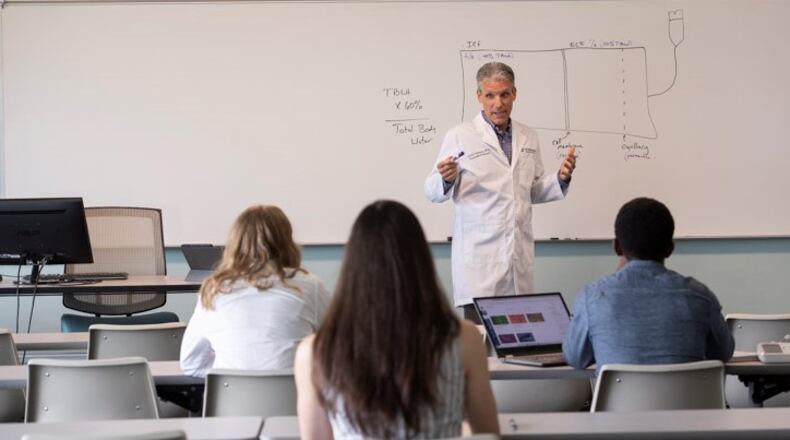 Dr. Jason Grahame teaches in a Cedarville University class. Contributed