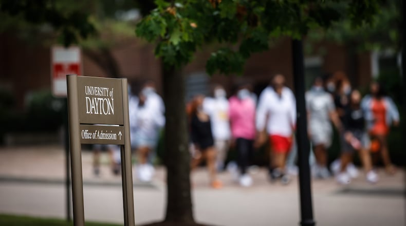 The fall semester begins Aug. 23, 2021, at the University of Dayton. JIM NOELKER/STAFF