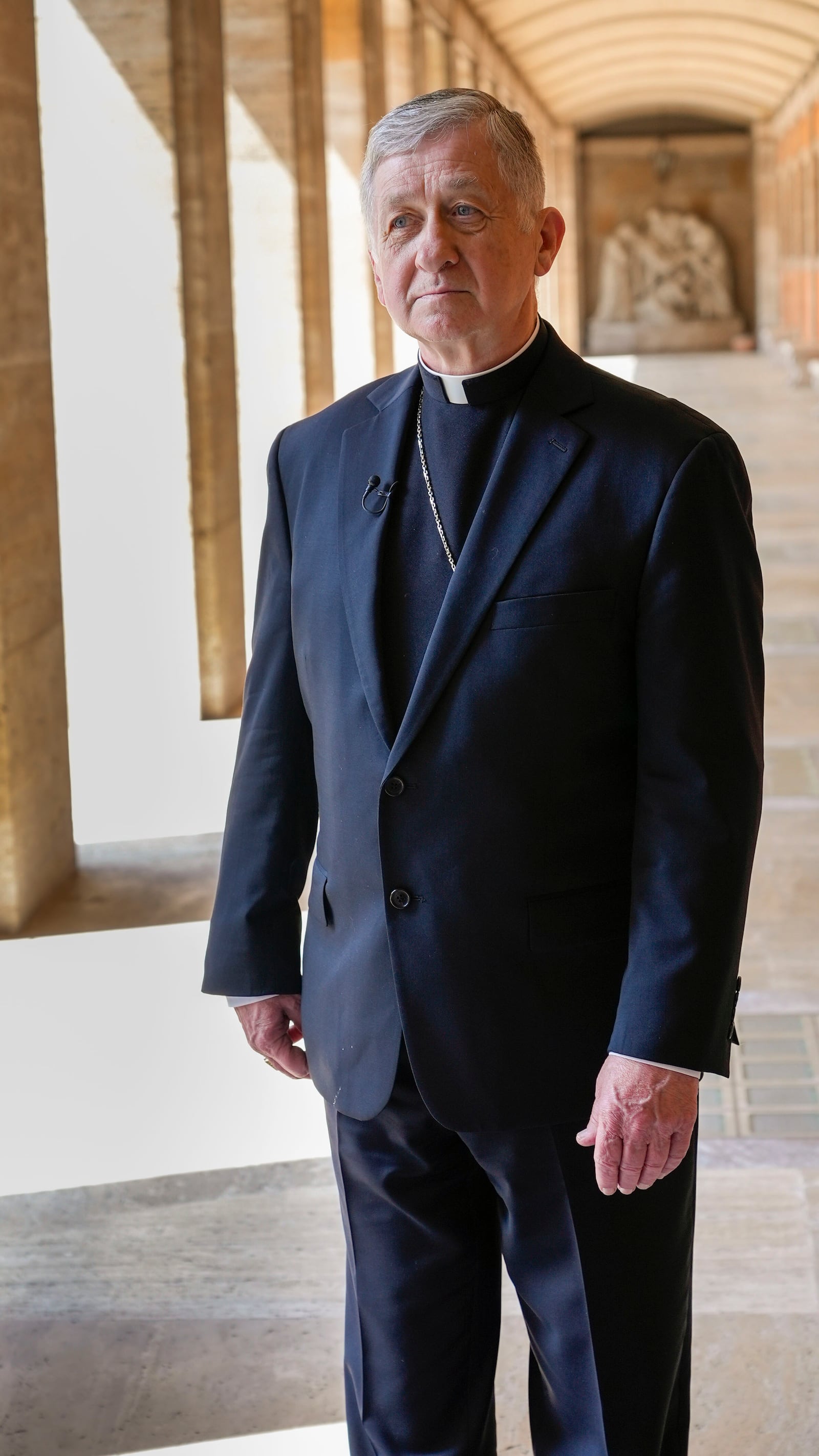 FILE - Cardinal Blase Cupich, archbishop of Chicago, speaks during an interview in Rome, May 25, 2023. (AP Photo/Paolo Lucariello, File)