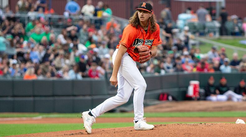 Rhett Lowder made five starts this season for the Dragons before being promoted to Double-A Chattanooga. Jeff Gilbert/CONTRIBUTED