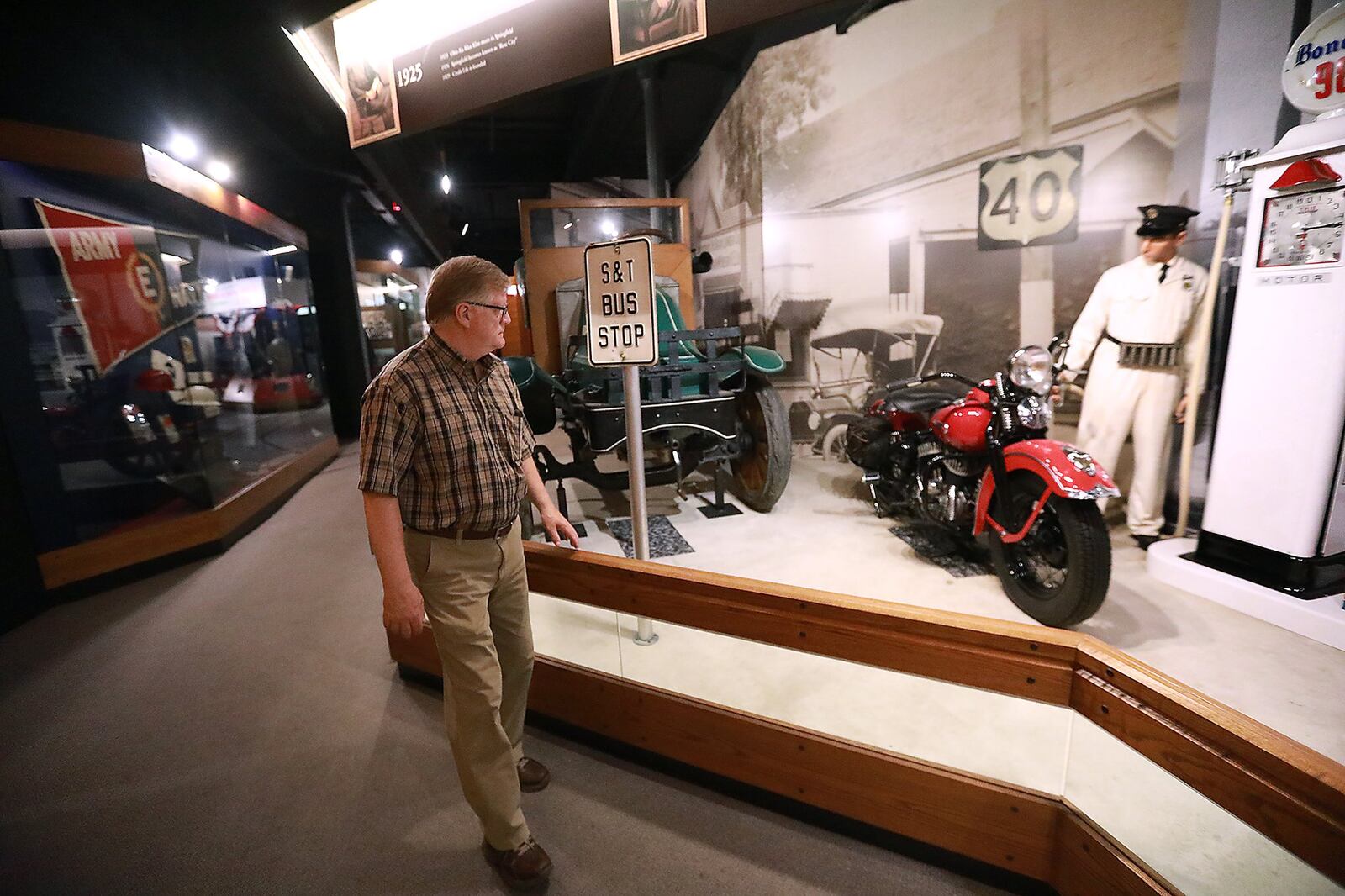 Roger Sherrock walks through one of the galleries in the Clark County Heritage Center Museum in 2019. The museum's galleries reopened after being closed for over a month due to flooding from a burst pipe. BILL LACKEY/STAFF