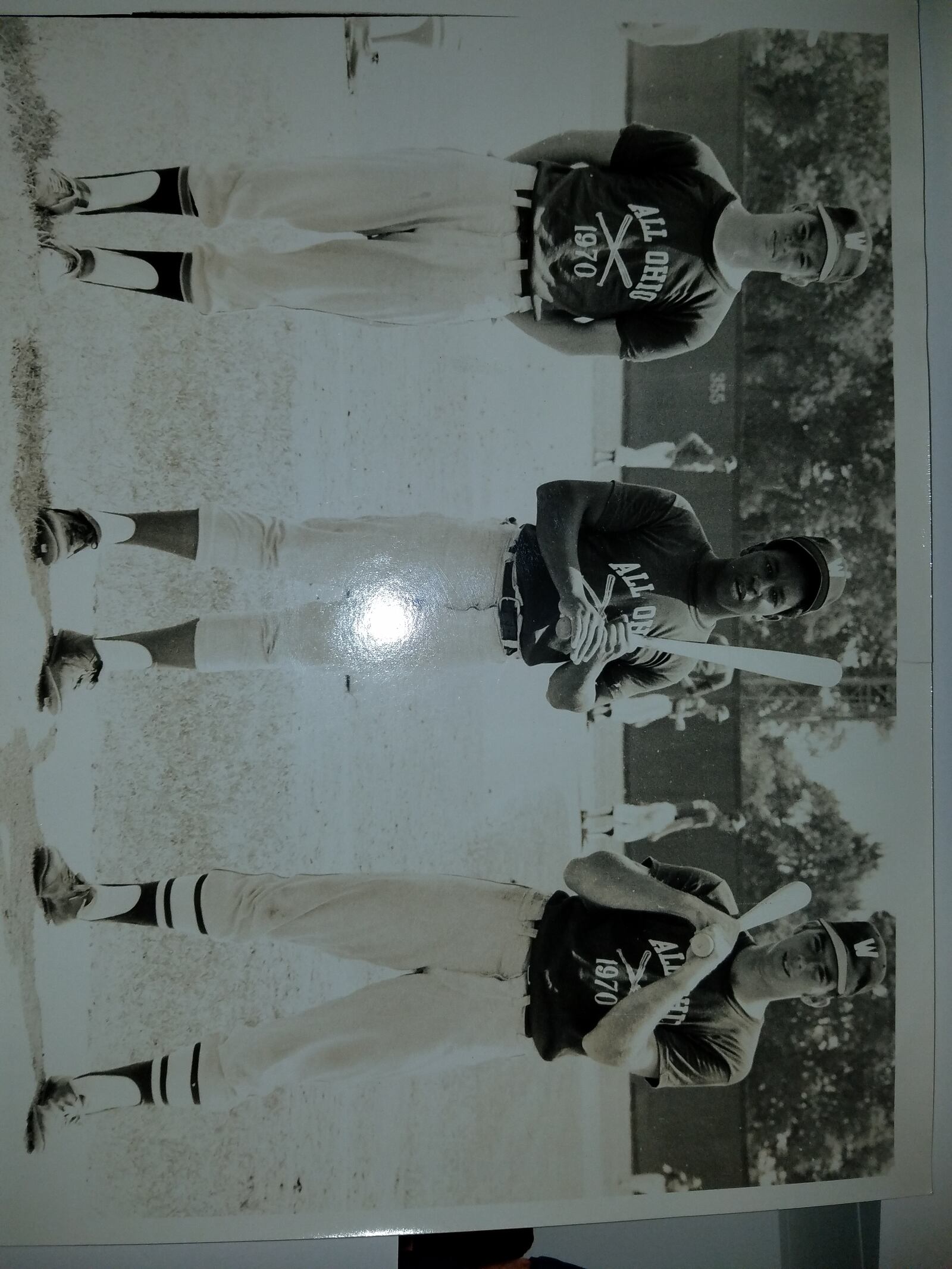Area Class AA All-Ohio baseball players in 1970 were Gary Wright of Fairborn Baker (left), Charlie Sorey of Stebbins (center) and Paul Kurpiel of Chaminade.  CONTRIBUTED PHOTO