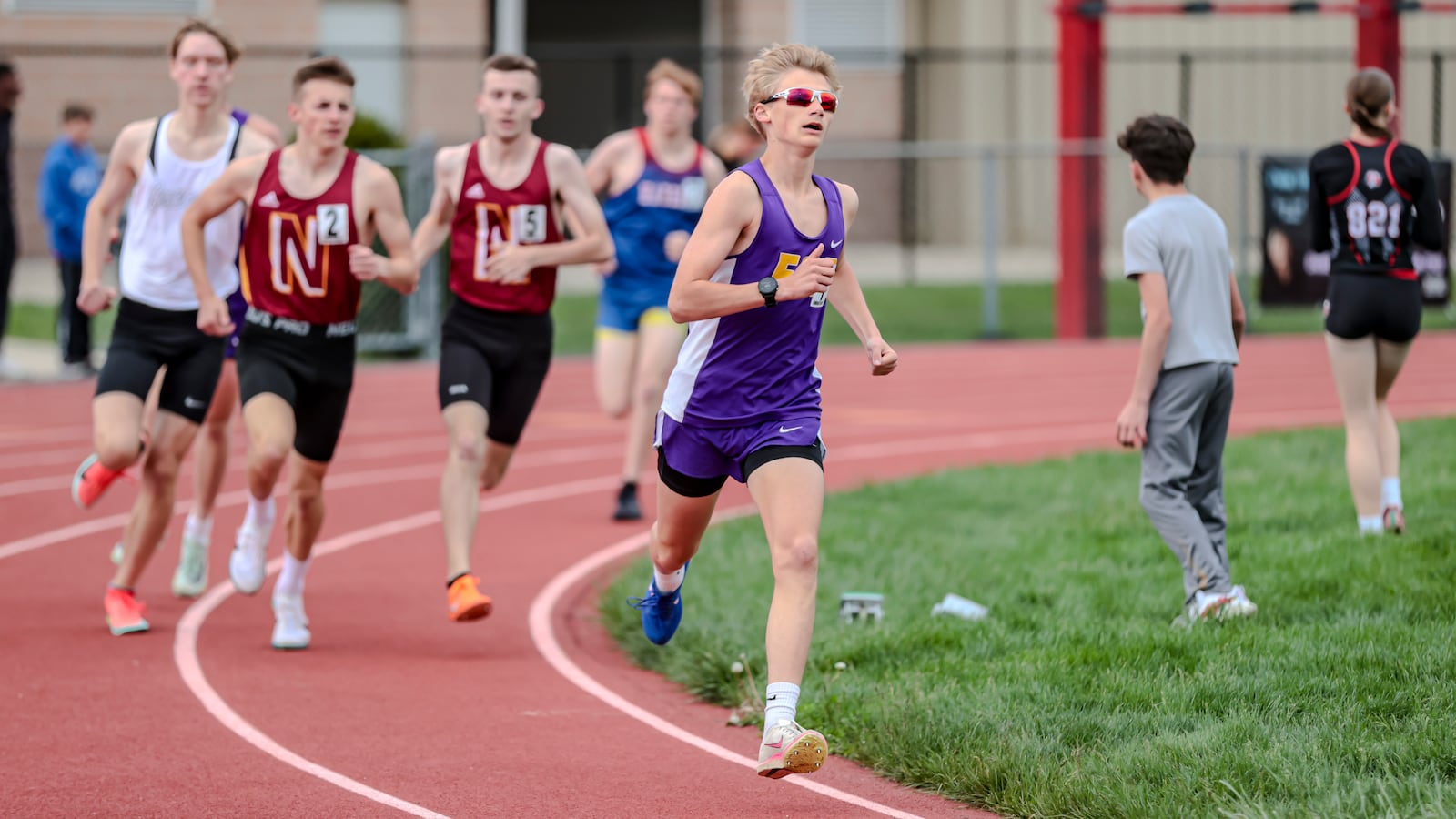 Emmanuel Christian's Grady Schaadt competes at the Clark County Track and Field Championships on Monday, May 5 at Northwestern High School. MICHAEL COOPER/STAFF